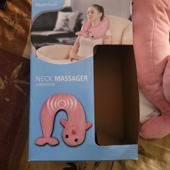 Pink Narwhal Neck Massager with Vibration - Picture 1 of 2